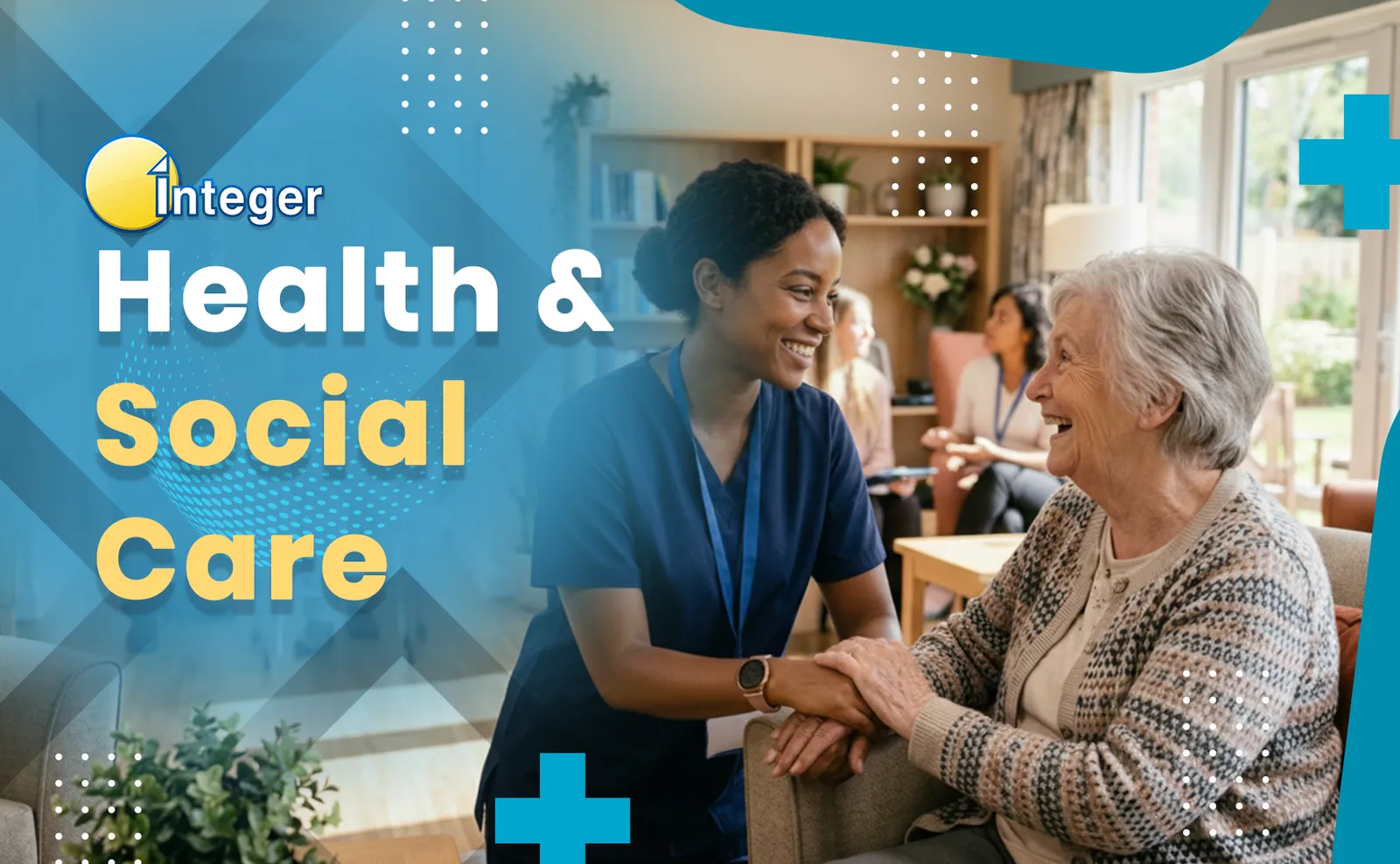 Care worker supporting elderly resident in UK care home